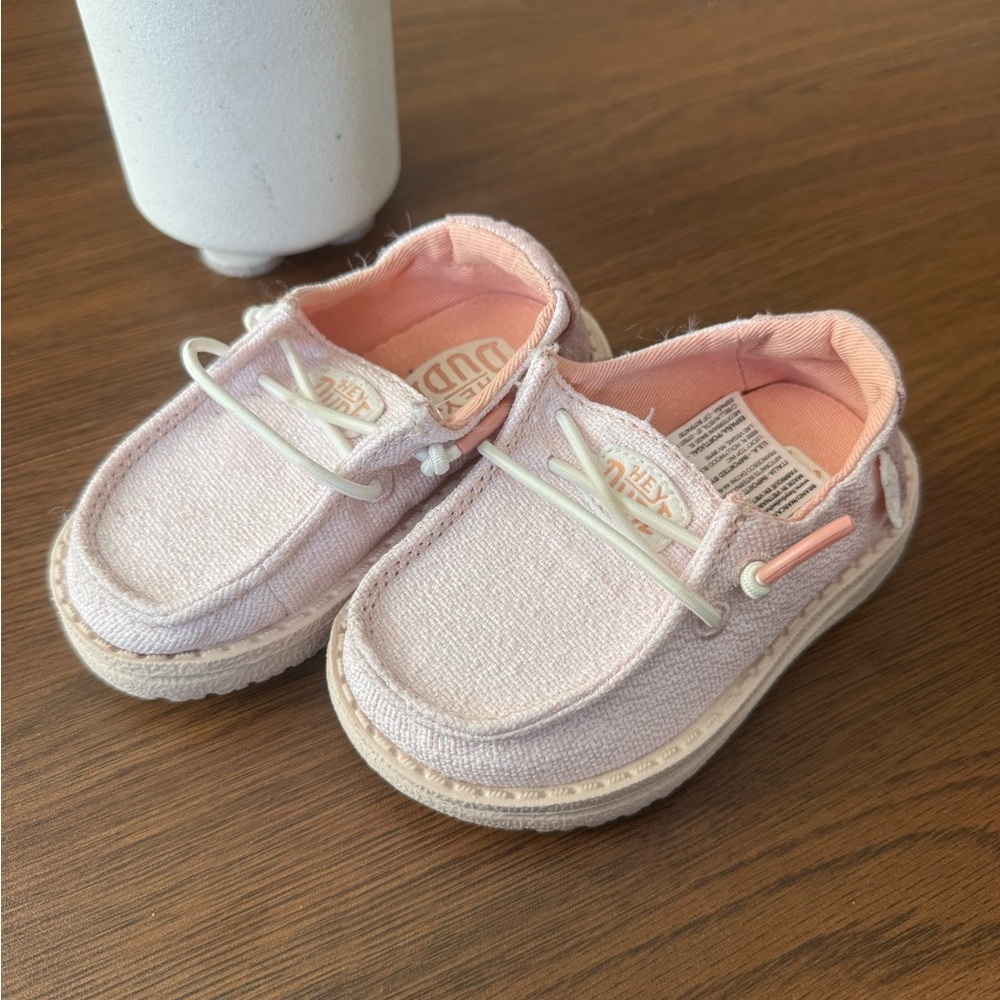 Hey Dude Light Pink Kids Moccasins